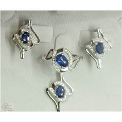 #31-STERLING SILVER SAPPHIRE & CUBIC ZIRCONIA