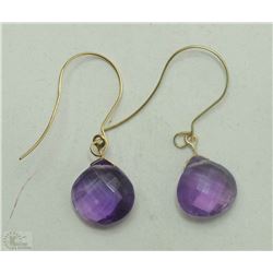 #33-14K YELLOW GOLD AMETHYST TEAR DROP