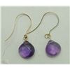 Image 1 : #33-14K YELLOW GOLD AMETHYST TEAR DROP