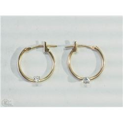 #35-10K YELLOW GOLD CUBIC ZIRCONIA EARRINGS