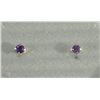 Image 1 : #37-14K YELLOW GOLD AMETHYST EARRINGS