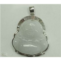 #38-STERLING SILVER JADE BUDDHA PENDANT