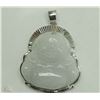 Image 1 : #38-STERLING SILVER JADE BUDDHA PENDANT