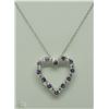 Image 1 : #39-STERLING SILVER AMETHYST HEART-SHAPED
