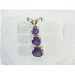 #45-14K YELLOW GOLD AMETHYST PENDANT