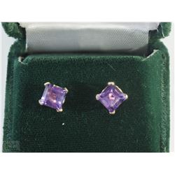 #46-14K YELLOW GOLD AMETHYST EARRINGS