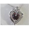 Image 1 : #47-STERLING SILVER GARNET HEART-SHAPED