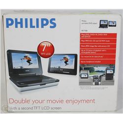 NEW PHILIPS PORTABLE DVD PLAYER PET708 (7")