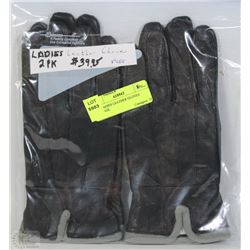 2PK LADIES LEATHER GLOVES X-LARGE