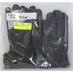2PK LADIES LEATHER GLOVES SMALL