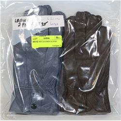 2PK LADIES LEATHER GLOVES LARGE