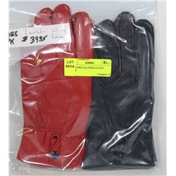 2PK LADIES LEATHER GLOVES LARGE