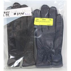 2PK LADIES LEATHER GLOVES MEDIUM
