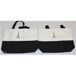 LOT OF 2 PARIS BLACK AND WHITE BAG
