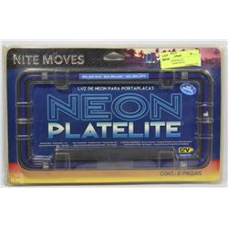 NEW 2-PC NEON PLATE LIGHT-BRILLIANT BLUE