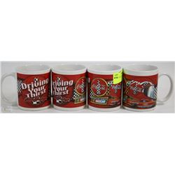 SET OF 4 COCA COLA NASCAR MUGS