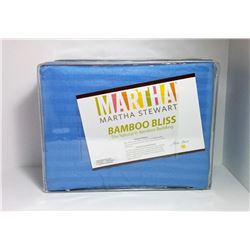 MARTHA STEWART MID BLUE KING SZ SHEET SET