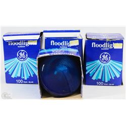 SET OF 4 NEW BLUE GE FLOOD LIGHTS