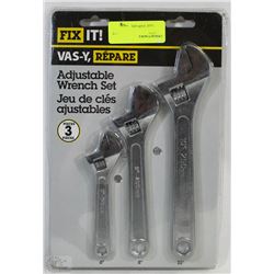 NEW SET OF 3 ADJUSTABLE WRENCHES,6,8,10 INCH