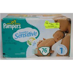 NEW CASE OF PAMPERS SWADDLERS SENSITIVE ,76PCS