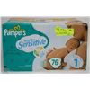 Image 1 : NEW CASE OF PAMPERS SWADDLERS SENSITIVE ,76PCS