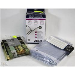 FLAT WITH NEW HOMETRENDS FABRIC SHOWER CURTAIN W/