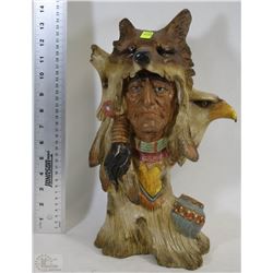 NATIVE STATUE 15" TALL