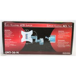 BLACK ADJUSTABLE LCD SUPPORT EXTENDS AND SWIVELS