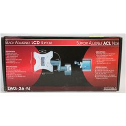 BLACK ADJUSTABLE LCD SUPPORT EXTENDS AND SWIVELS