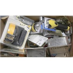 BOX OF FLASHLIGHTS, INSTALLATION KIT FOR CAR