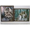Image 1 : SET OF 2 WOLF PICTURES HANDCRAFTED IN EDMONTON