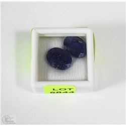 79) NATURAL BLUE SAPPHIRE 2PCS TOTAL 14.5CT
