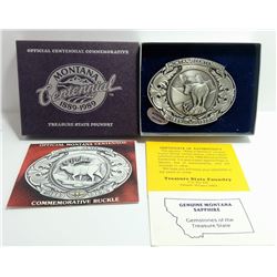 NEW IN BOX MONTANA CENTENNIAL BELT BUCKLE