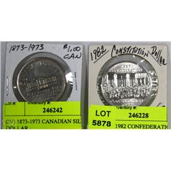 1982 AND 1973 CANADIAN COMMEMORATIVE DOLLARS