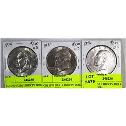 LOT OF 3 AMERICAN ONE DOLLAR COINS