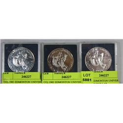 LOT OF 3 CANADIAN 1983 DOLLAR COINS