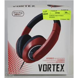 NEW VORTEX  RED STEREO HEADPHONES