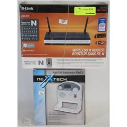 LOT WITH NEXTECH AM/FM RADIO, AND D-LINK