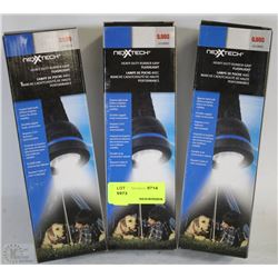 LOT OF 3 NEXTECH HEAVY DUTY RUBBER GRIP FLASHLIGHT