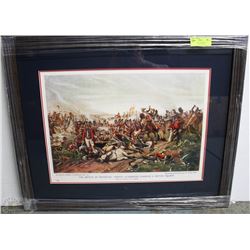 THE BATTLE OF WATERLOO FRAMED PICTURE REPROD.