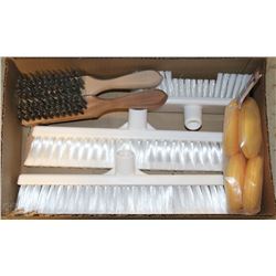 BOX WITH 3 VIKAN SWEEPING TIPS , 2 WIRE BRUSHES &