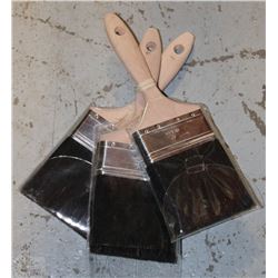 LOT OF THREE 4" CROWN MEAKINS PAINT BRUSHES ON