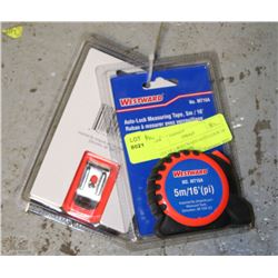 LOT OF 2 WESTWARD AUTO LOCK 16' MEASURING TAPE