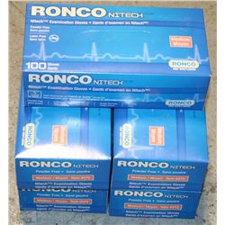 LOT WITH FIVE BOXES OF 100 RONCO SZ MEDIUM