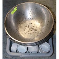LOT OF 4 16" STAINLESS STEEL COLLANDERS