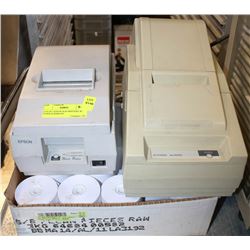 LOT OF 2 EPSON SLIP PRINTERS W/ PAPER & RIBBONS