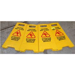 4 CAUTION WET FLOOR SIGNS