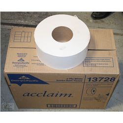 CASE WITH 8 ROLLS OF ACCLAIM 2 PLY JUMBO TISSUE