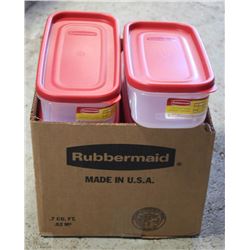 BOX OF 8 NEW RUBBERMAID STORAGE CONTAINERS
