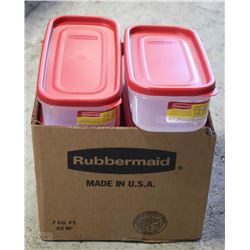BOX OF 8 NEW RUBBERMAID STORAGE CONTAINERS